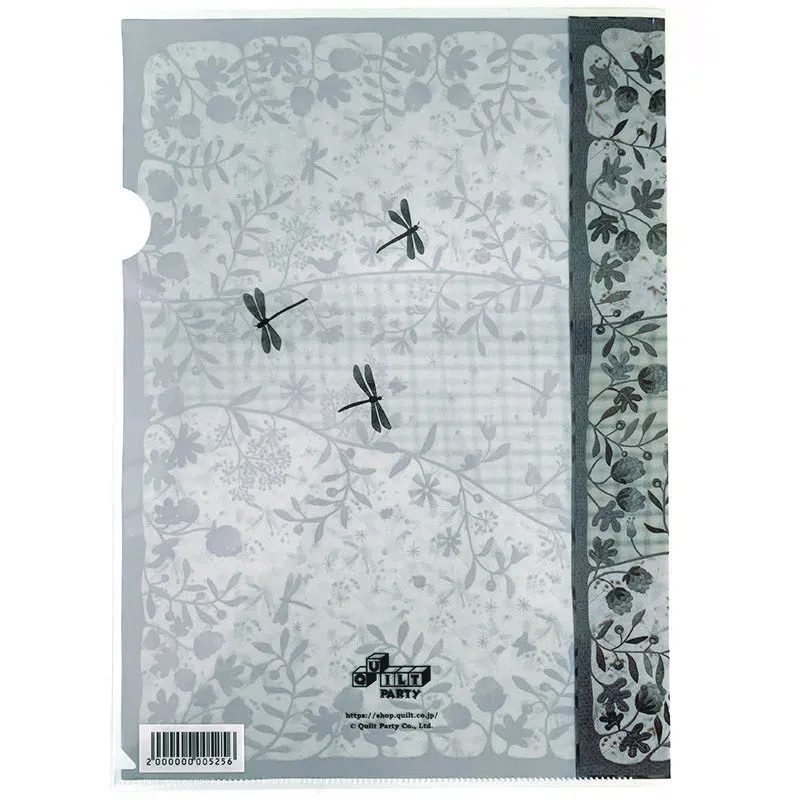 Yoko Saito Quilt Party pochette plastique A4 libellule bleue