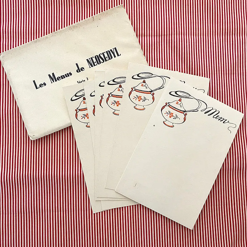 French General cartes menus anciennes lot 6 Neosedyl