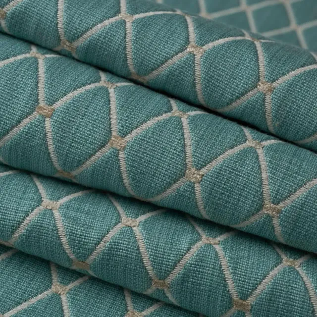 French General Margo tissu ameublement turquoise 137 cm
