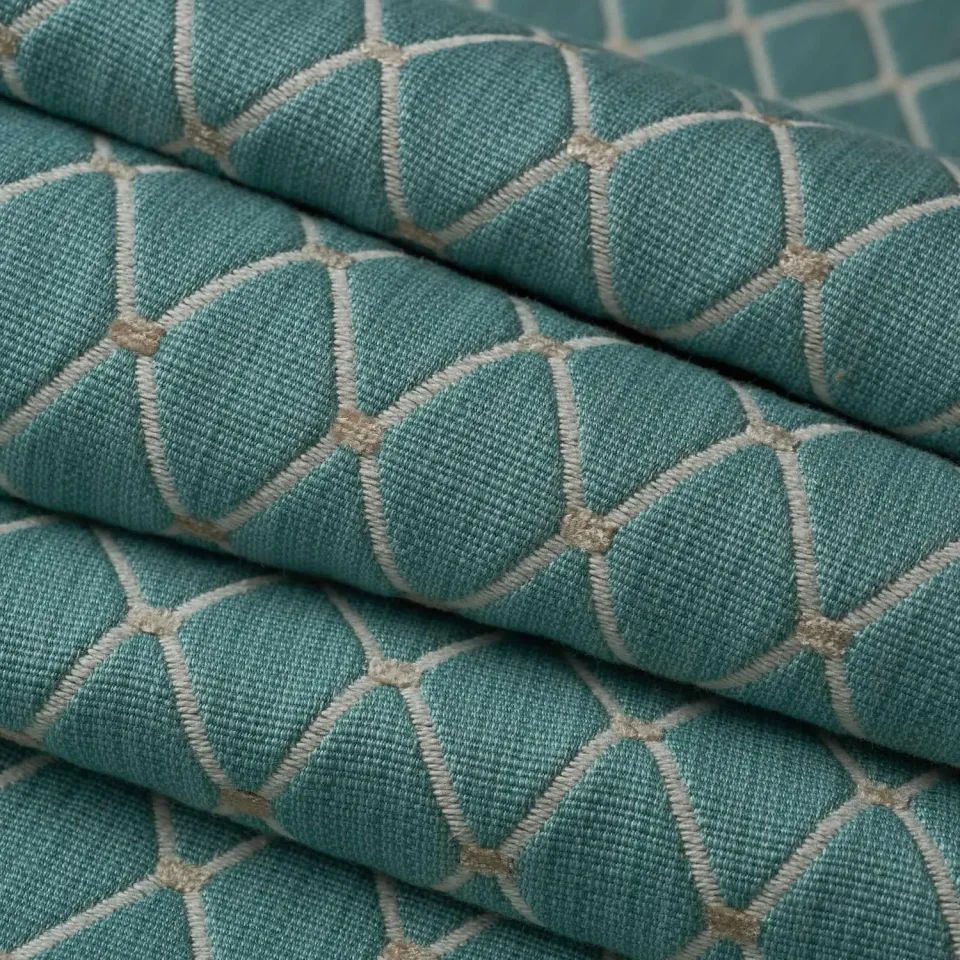 French General Margo tissu ameublement turquoise 137 cm