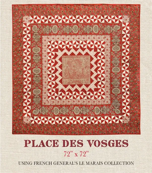 French General Le Marais Place des Vosges patron quilt 72"