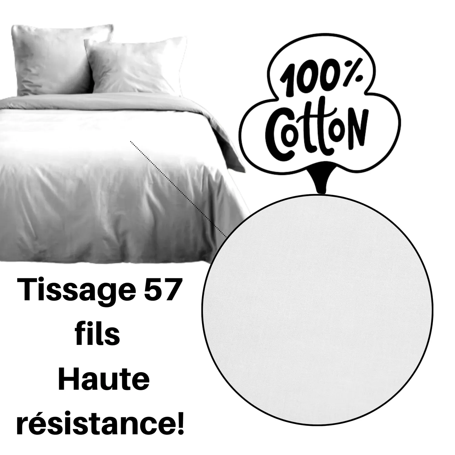 STOF Eden housse de couette 240x220 blanc coton