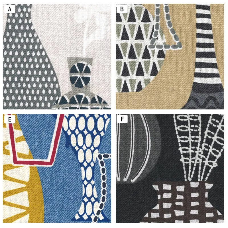 Yoko Saito 10731 tissu coton au mètre oxford vases coloris A