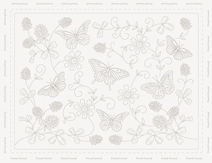 French General Le Beau Papillon sampler broderie 35x28 cm