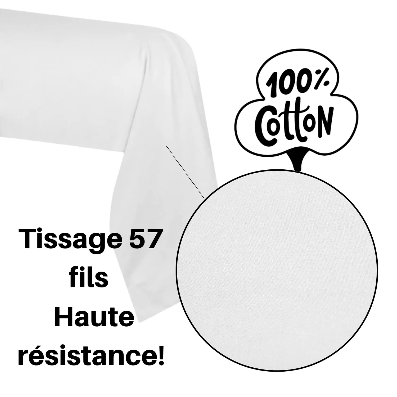 STOF Eden taie de traversin 45x185 blanc coton