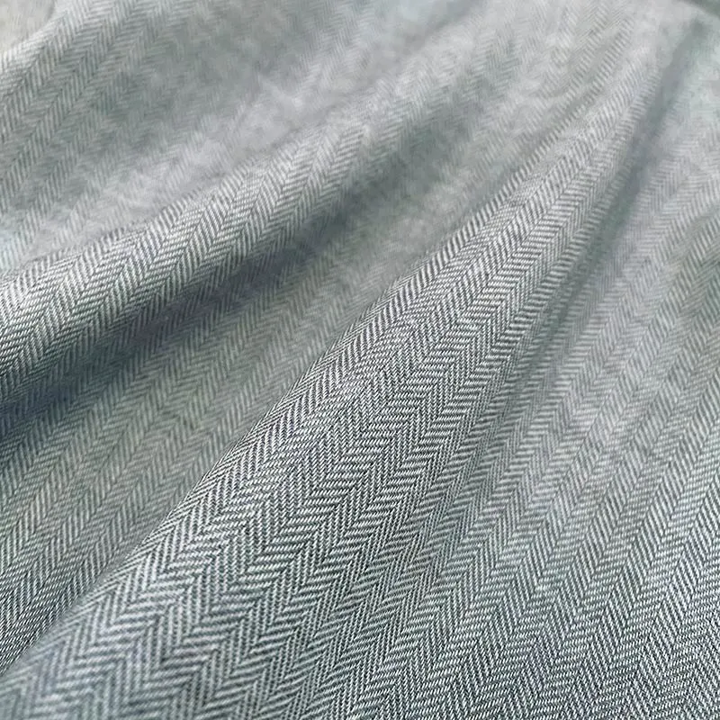 Yoko Saito chevron tissu coton bio kaki 108 cm au mètre