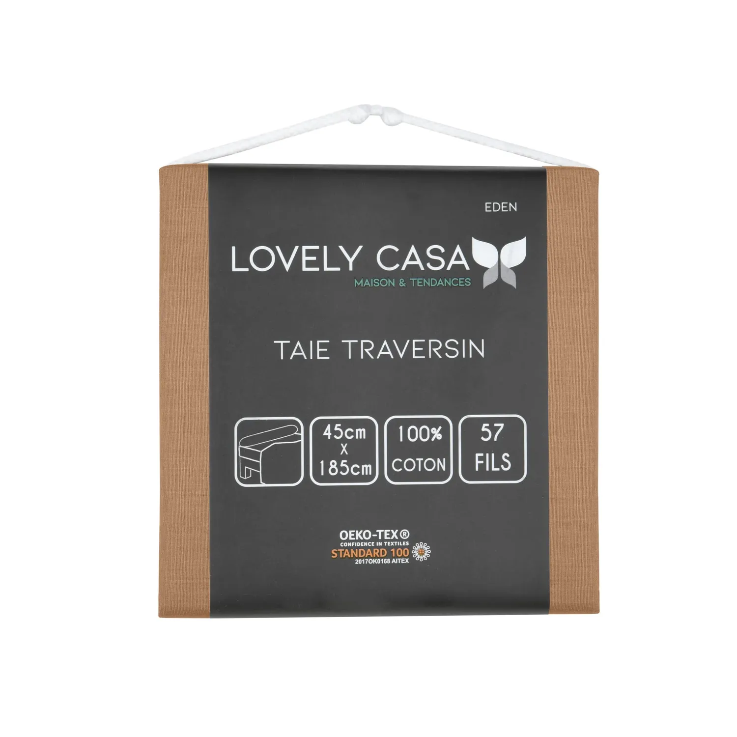 STOF Eden taie de traversin 45x185 curry coton