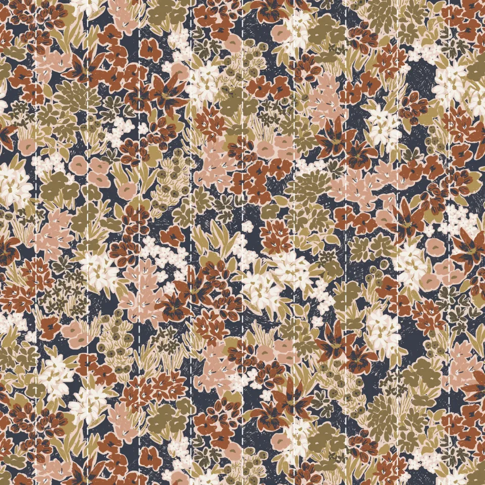 La Maison Naïve Satin Coton Matelassé Prairie Denim échantillon