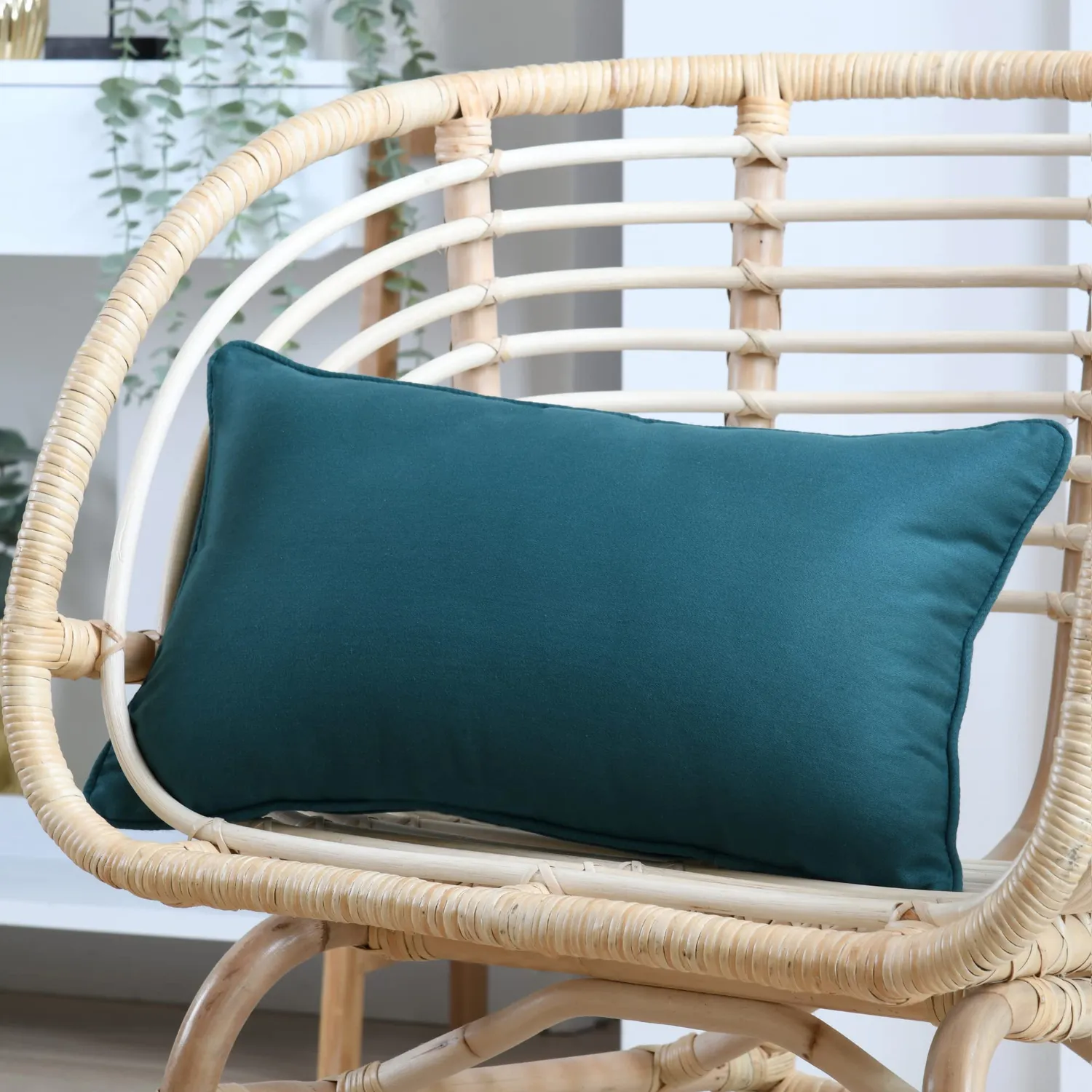 STOF Oxford coussin 30x50x15 cm émeraude satin coton