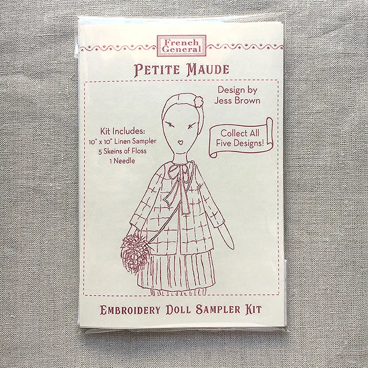 French General Petite Maude kit broderie sampler lin Jess Brown