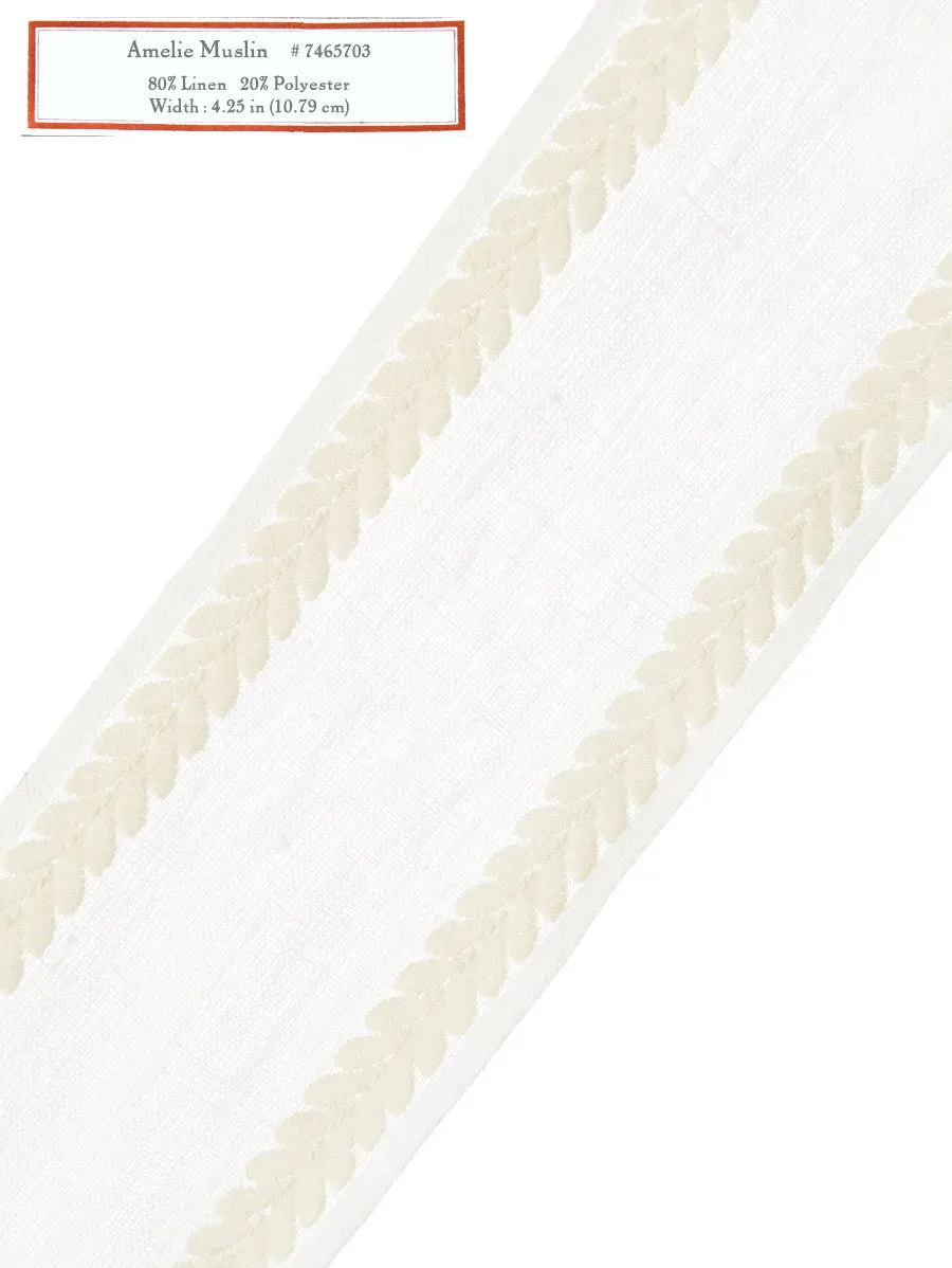 French General Amelie Muslin galon décoratif au mètre 10 cm
