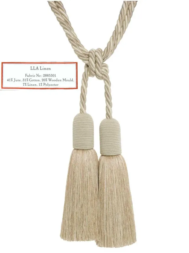 French General LLA Linen Tassel galon lin naturel