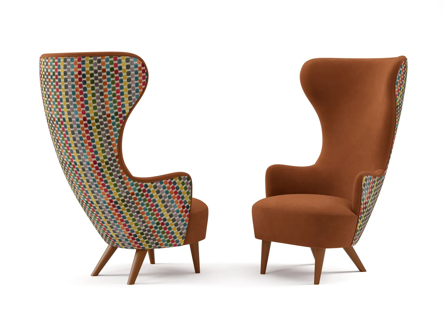 Elastron Eternity Collection tissu fauteuil arc-en-ciel à pois