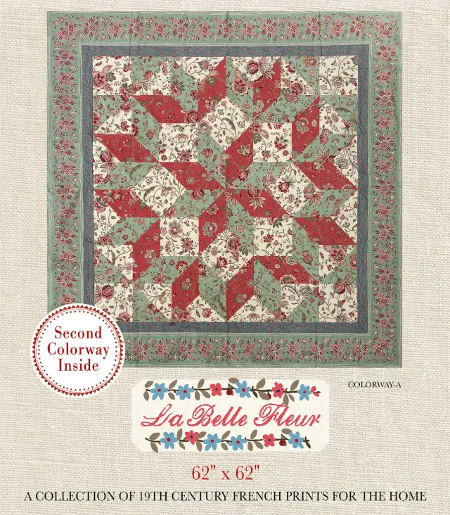 French General La Belle Fleur patron quilt 157x157 papier