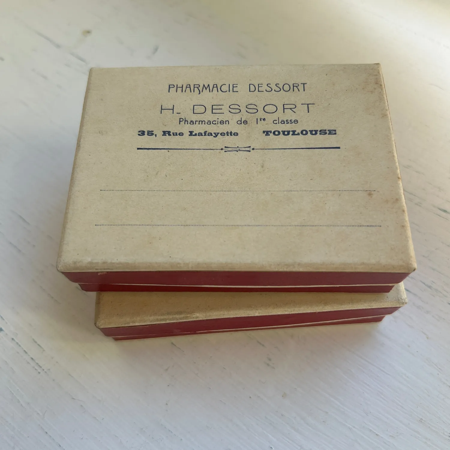 French General Pharmacien boîte papier ancienne Toulouse