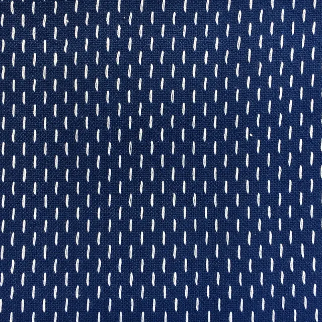 French General Sashiko Indigo tissu coton perle au mètre