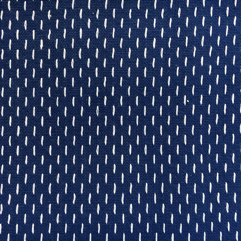 French General Sashiko Indigo tissu coton perle au mètre