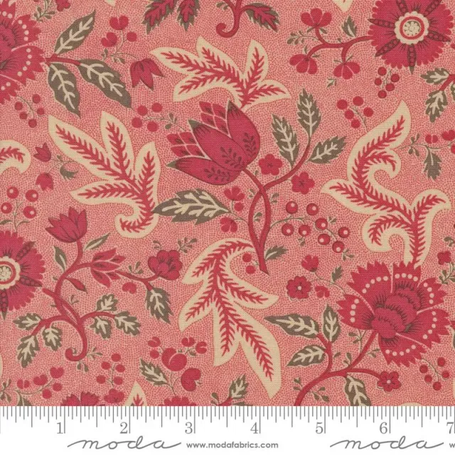 French General Rouenneries Trois 13961 15 tissu coton rouge