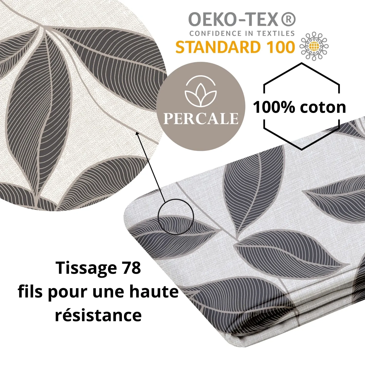STOF Matisse housse de couette 260x240 noir percale