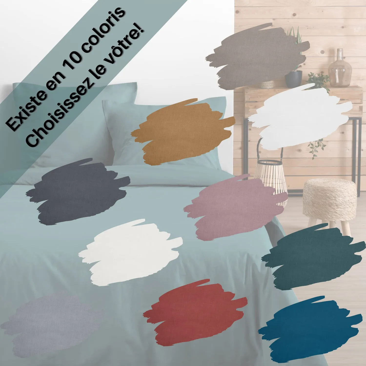 Stof Eden taie oreiller eucalyptus 63x63 cm coton