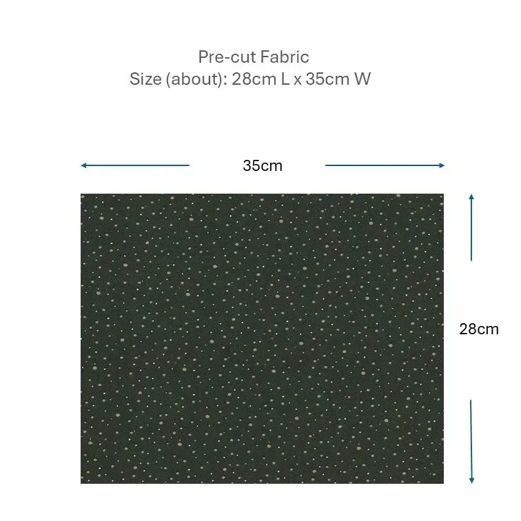 Yoko Saito 2026-03-A12 coupon coton vert pois 28x35 cm