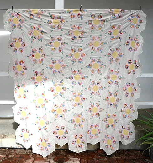 French General étoile dessus de lit quilt ancien 188x213