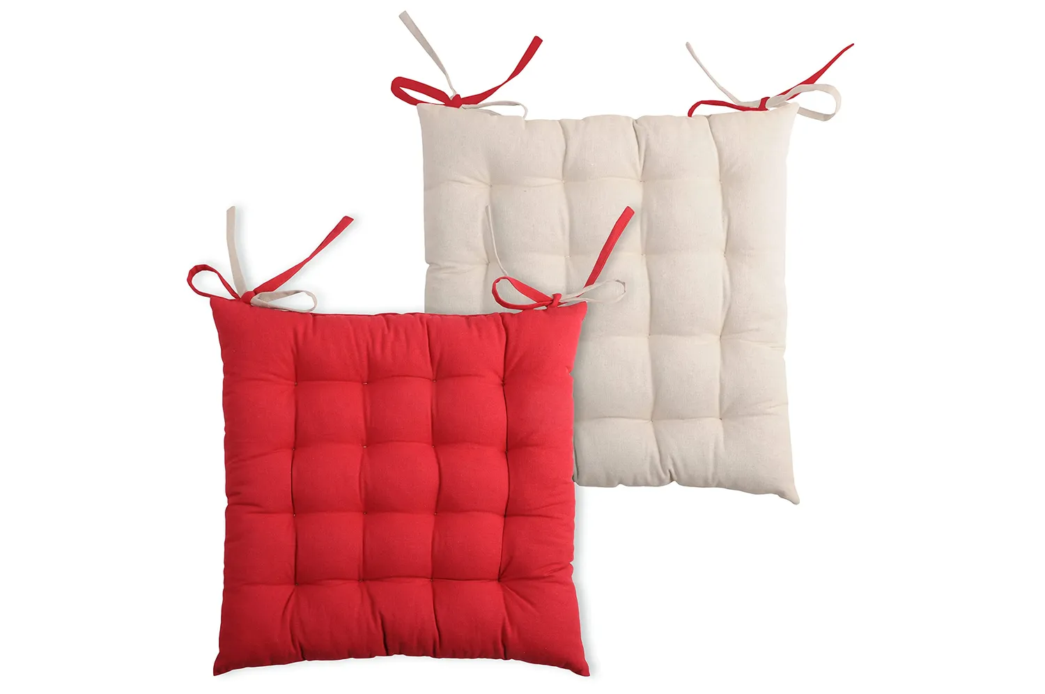 STOF Romantique galette de chaise 40x40 cm rouge lin coton