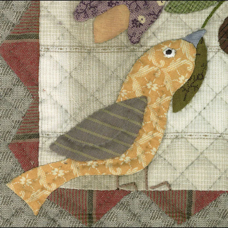 Yoko Saito tapisserie fleurs et oiseau kit appliqué 35x40 cm