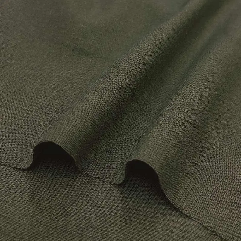 Yoko Saito web2603-A14 tissu lin olive au mètre coton