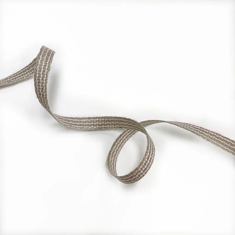 Yoko Saito BEL-1463 ruban lin coton rayures 6mm mètre