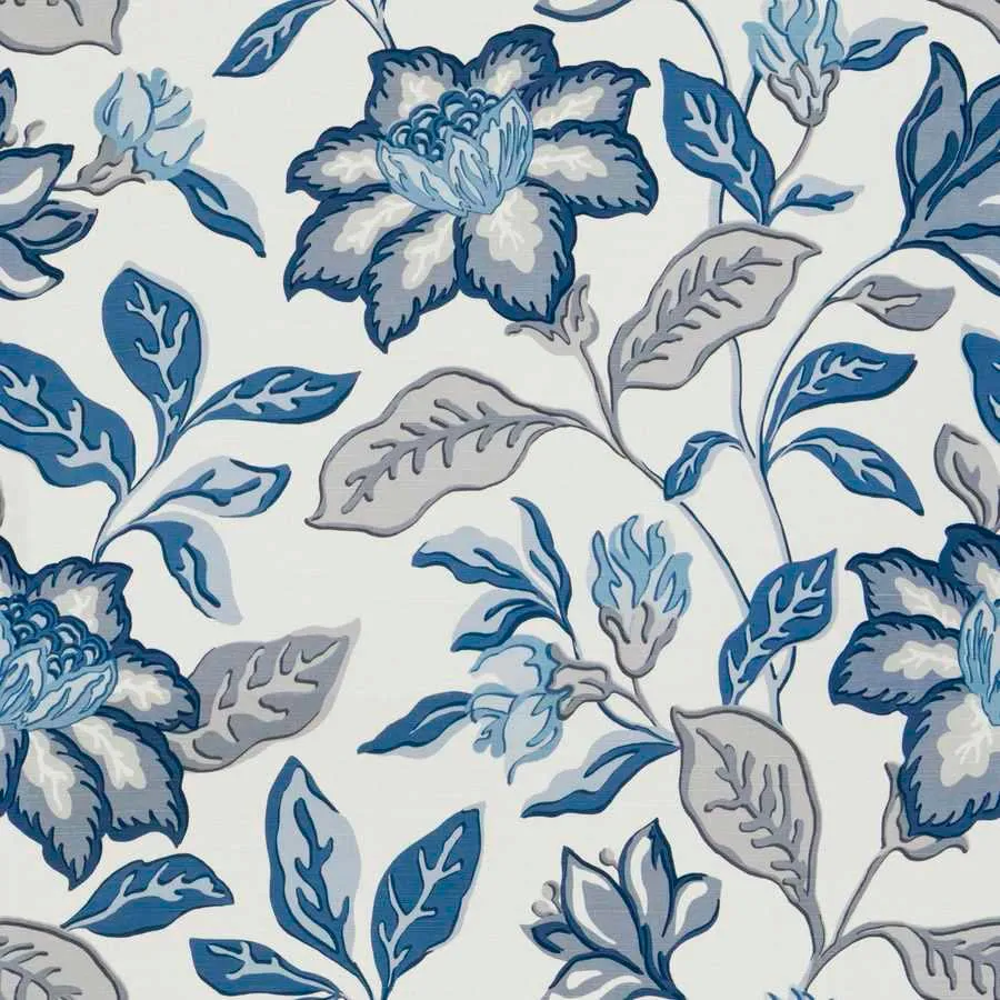 French General Delphine tissu ameublement indigo 137 cm coton lin