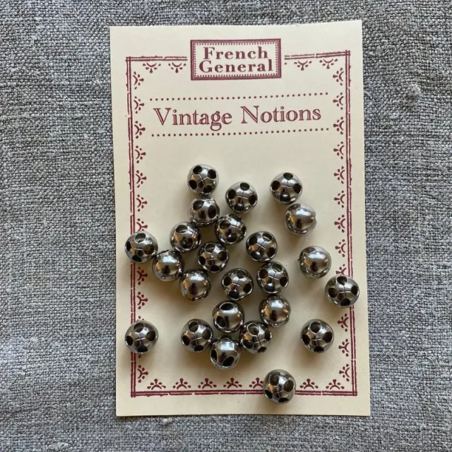 French General Vintage boutons métal argenté 10mm x24