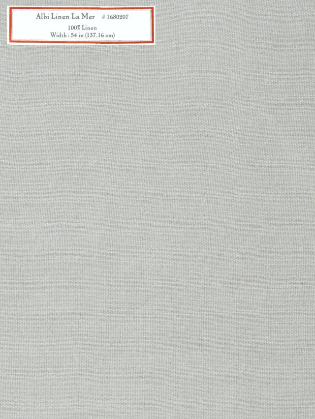 French General Albi Linen La Mer tissu lin bleu 137 cm