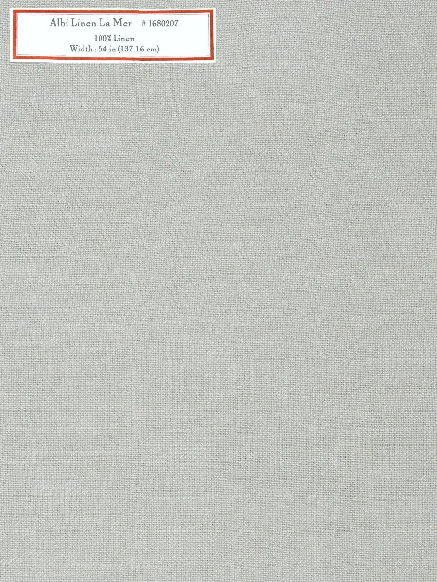 French General Albi Linen La Mer tissu lin bleu 137 cm