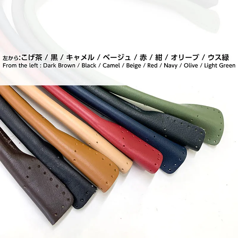 Yoko Saito anse sac cuir véritable 40 cm paire marron