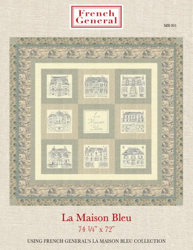 French General La Maison Bleu patron quilt toile fleurie précommande