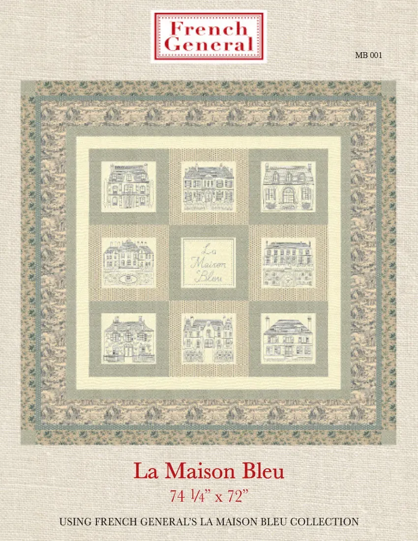 French General La Maison Bleu patron quilt toile fleurie précommande