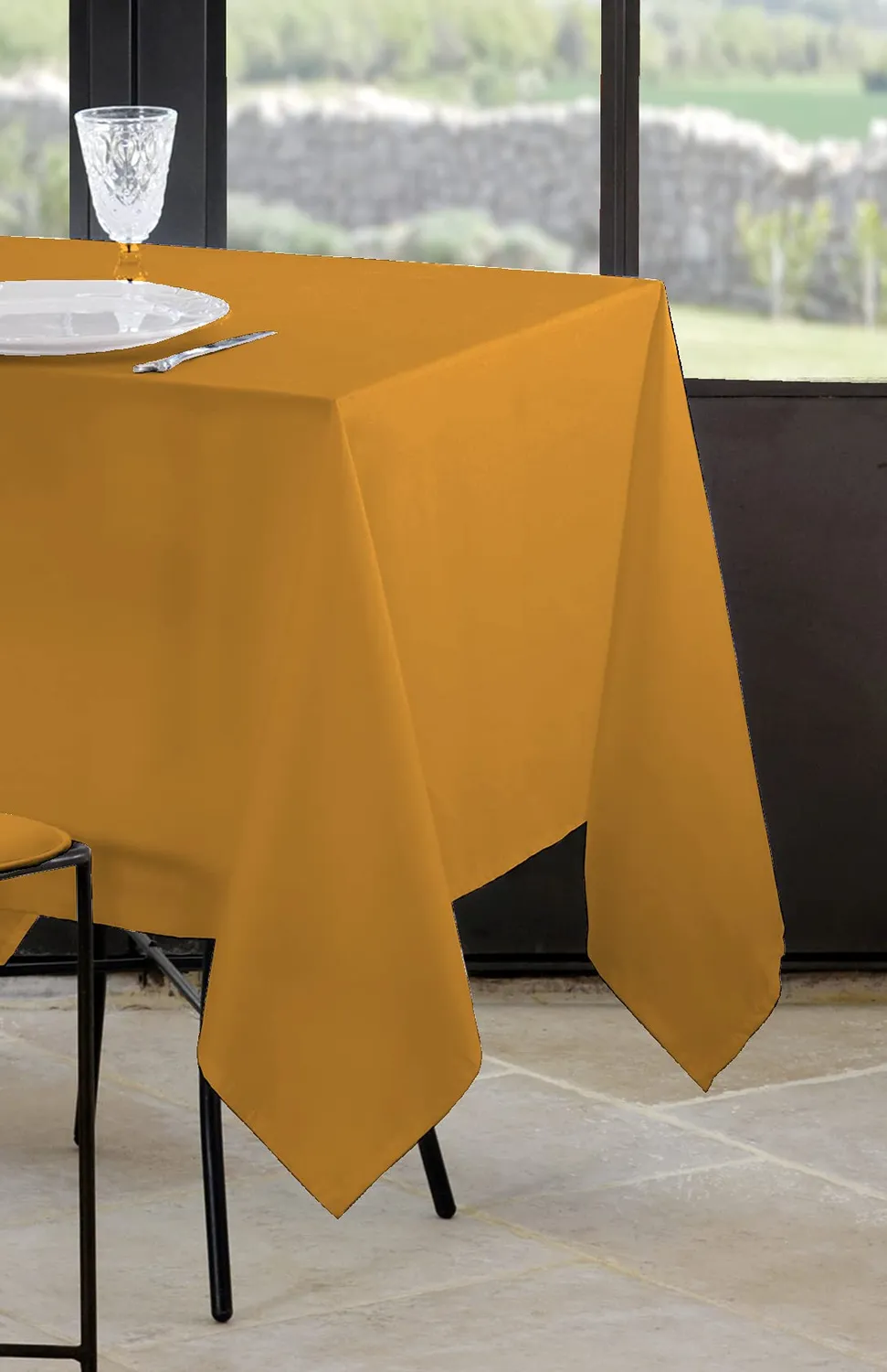 STOF Nelson nappe ronde 180x180 blanc polyester