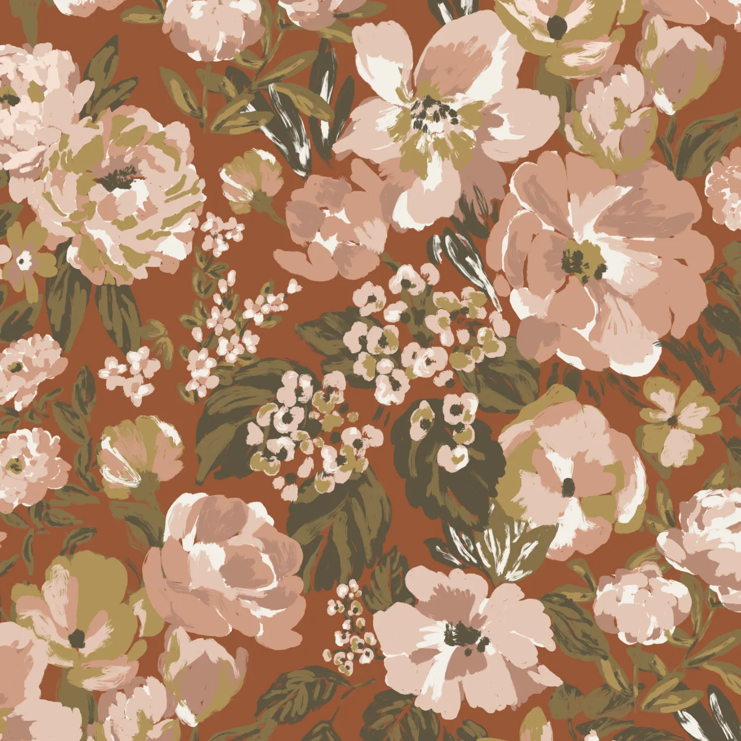 La Maison Naïve Jardin Cannelle tissu crêpe viscose fleuri