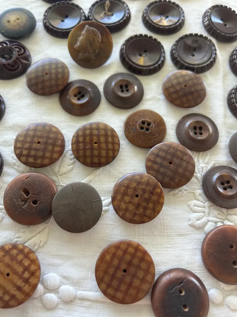 French General Vintage Brown boutons vintage marron lot 36