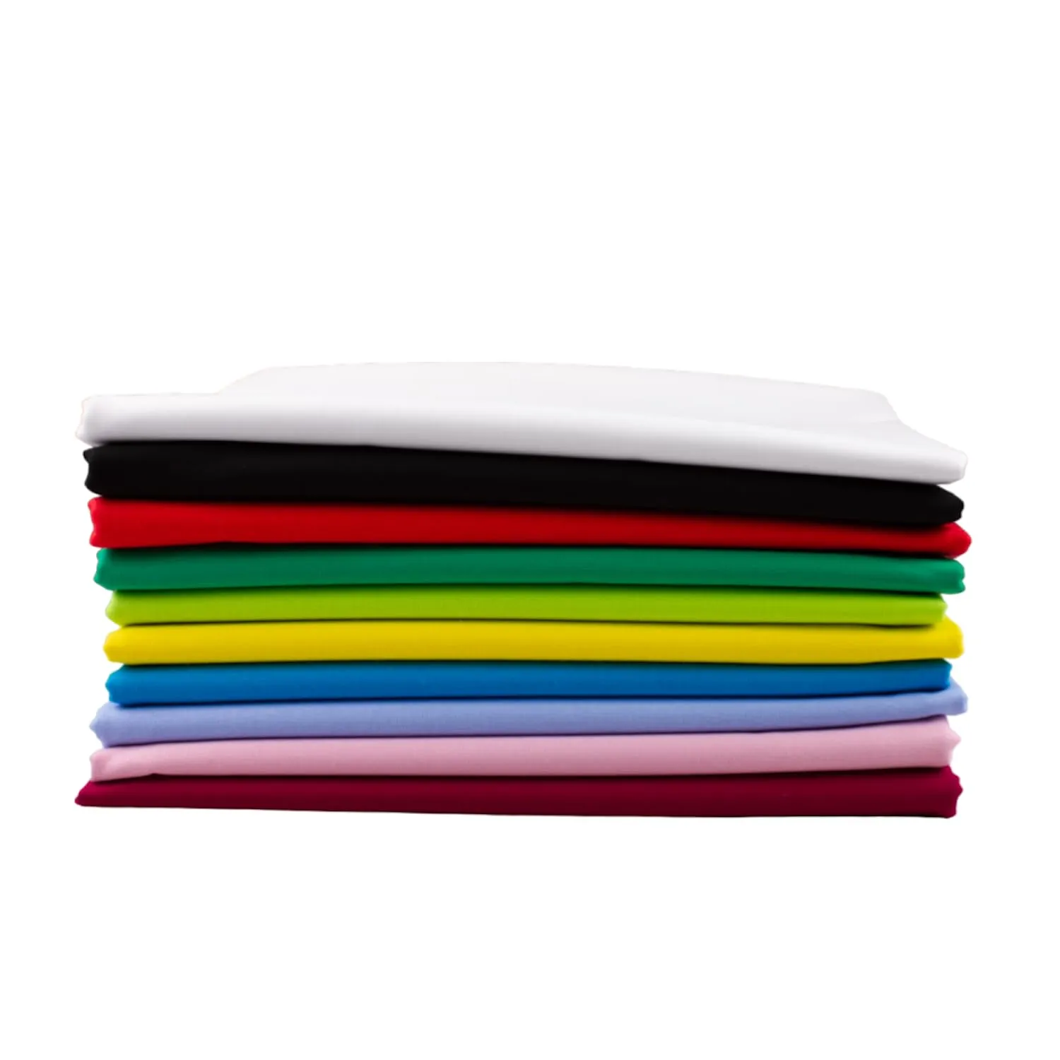 Tissushop lot 10 tissu coton uni 1 m x 150 cm léger