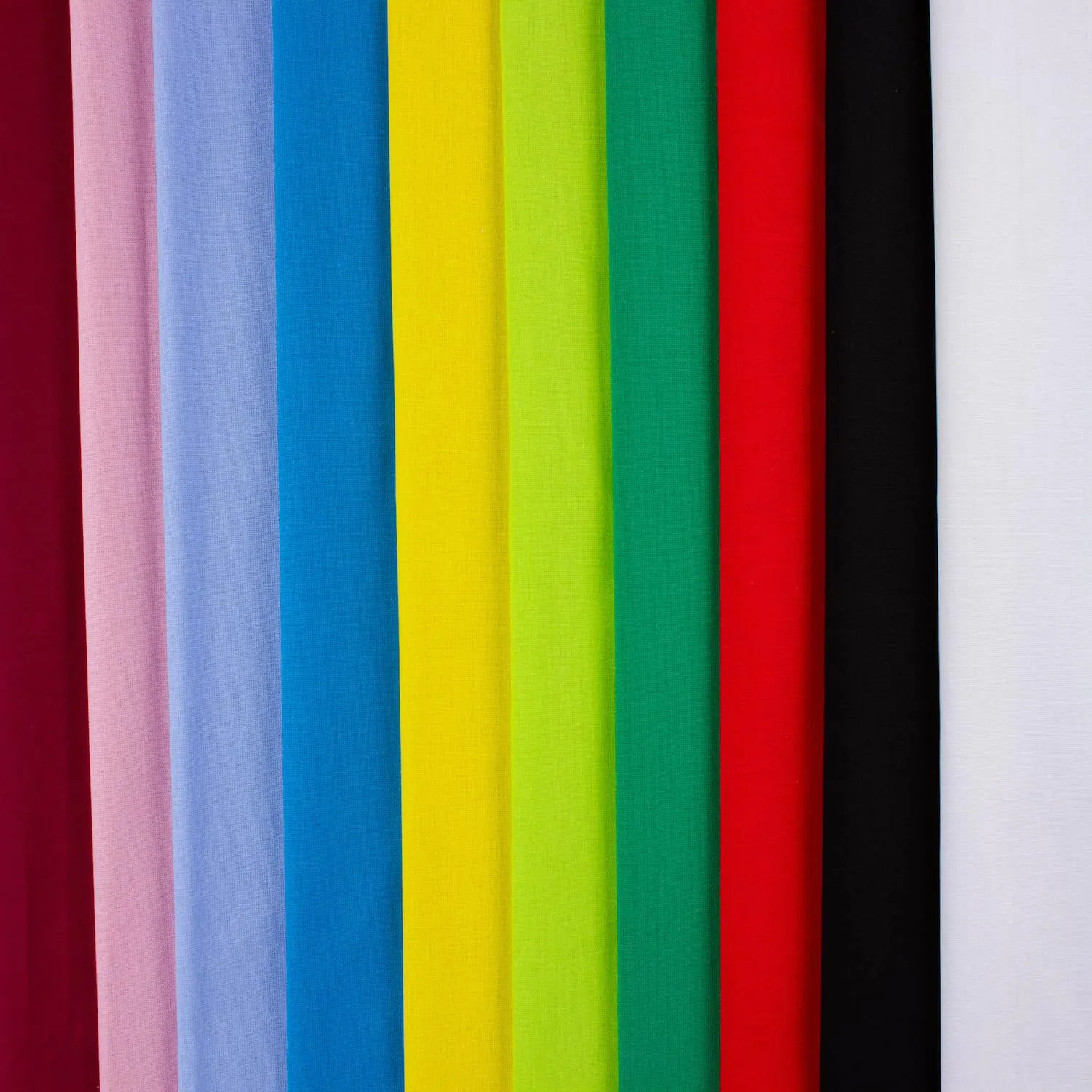 Tissushop lot 10 tissu coton uni 1 m x 150 cm léger