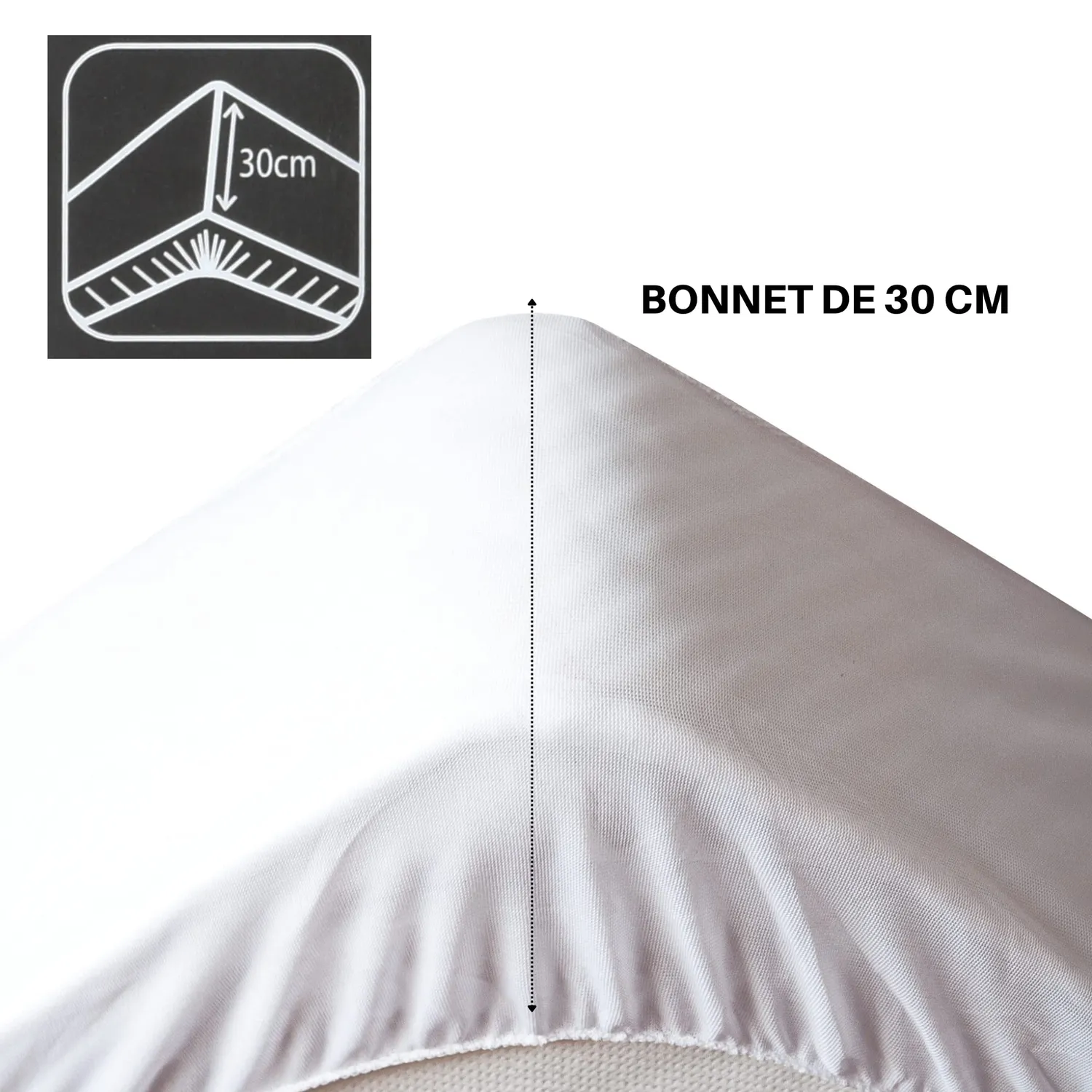 STOF Eden drap-housse 160x200 blanc coton