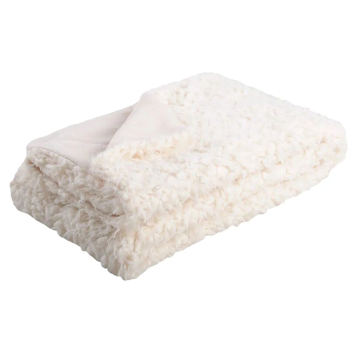 STOF Charme housse coussin 40x40 cm blanc fourrure