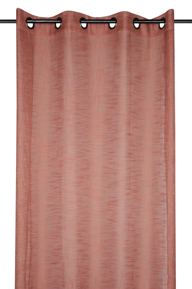 Stof Ontario voile 135x260 terracotta chiné polyester