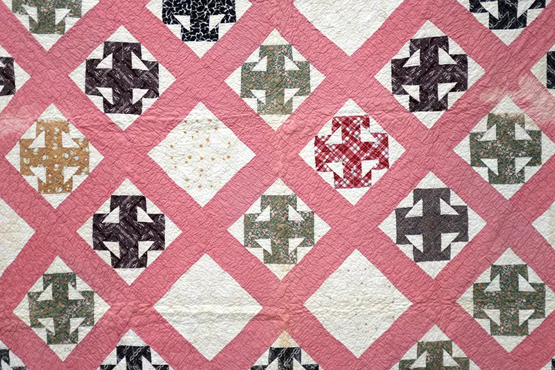 French General Temperance quilt ancien coton 160 x 195 cm