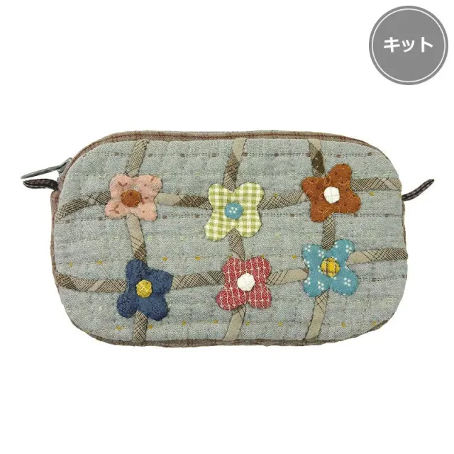 Yoko Saito Gusset Flower Pouch kit trousse patchwork zip