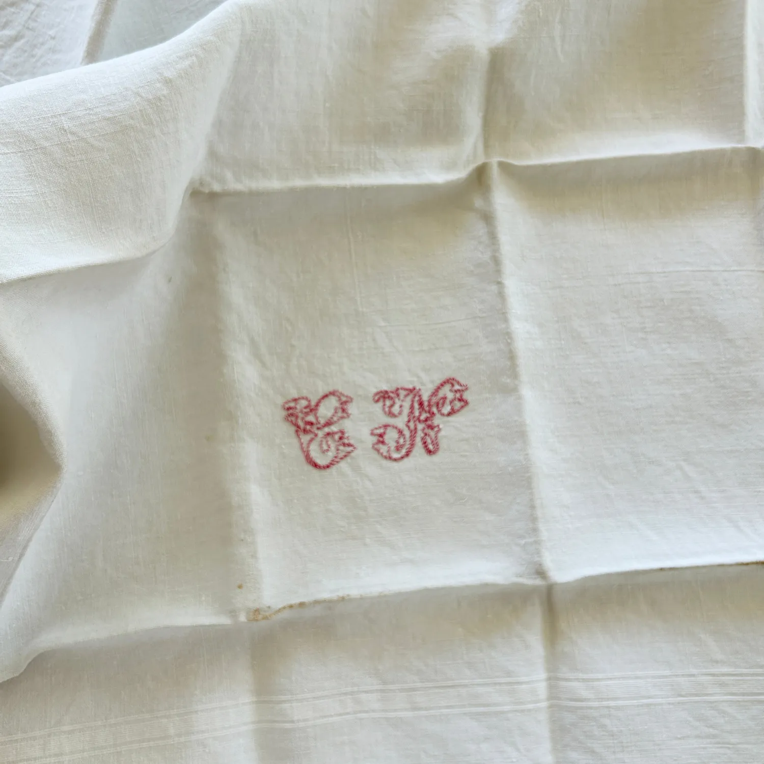 French General Early French CN Monogram torchons coton lot de 8