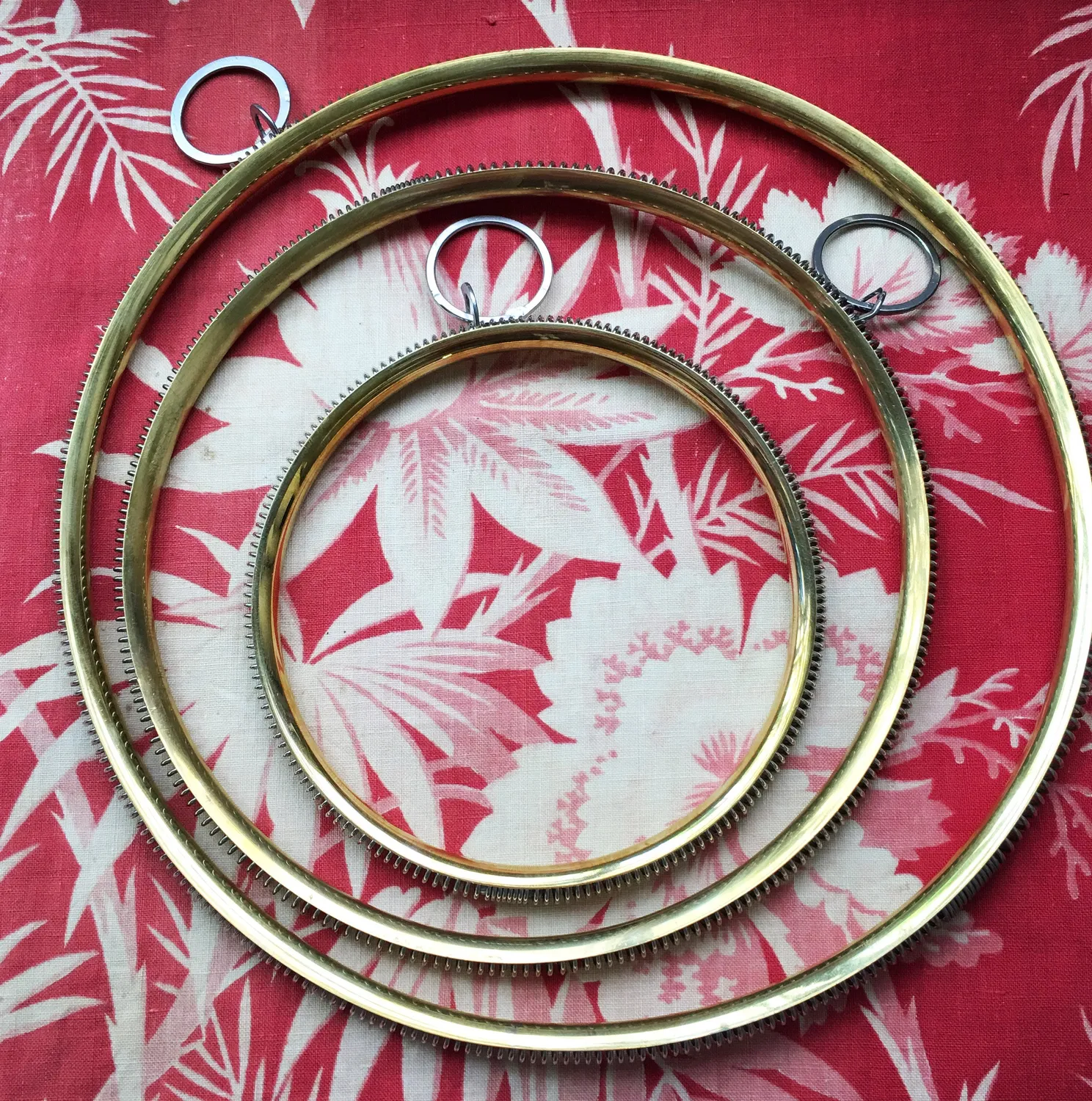 French General Hoop tambour broderie laiton 15 cm sampler lin