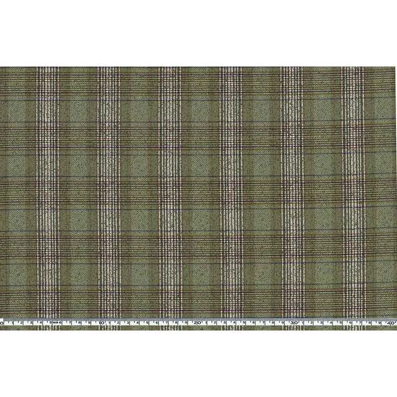 Yoko Saito 2026-06-A05 tissu coton carreaux verts au mètre
